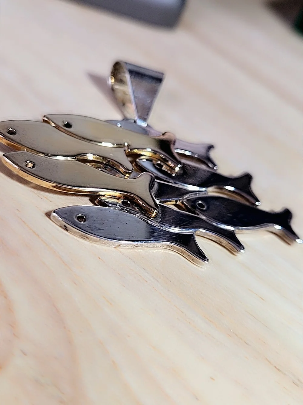 Silver/gold Tone Fish Pendant